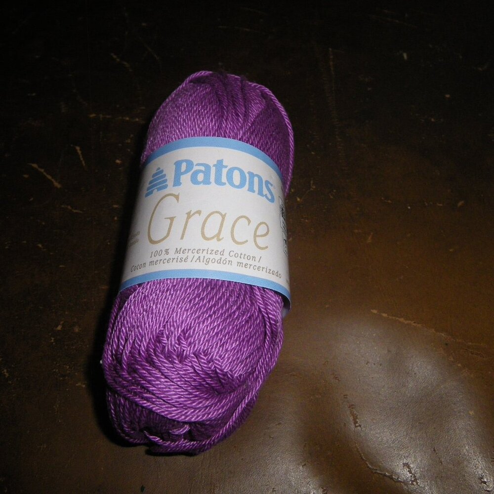 1 Small Skein Patons Grace 100% Mercerized Cotton Yarn - Color Orchid 1- 36 yds.